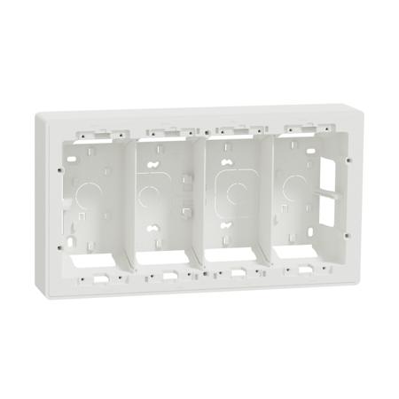 NU824418 Schneider Electric White ABS New Unica Control Station Enclosure - 4 Hole