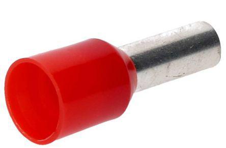 PKD1012 Cembre, PKD Insulated Crimp Bootlace Ferrule, 22mm Pin Length, 7.6mm Pin Diameter, Red