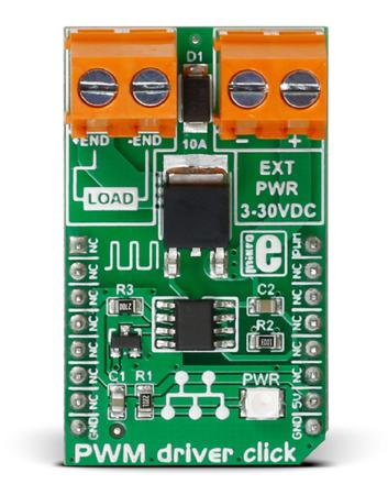 MIKROE-2272 MikroElektronika PWM Driver Click Motor Controller for DMP3010LK3, Si8711CC for DC Motor Speed Control