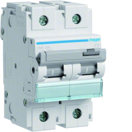 HMC290 Hager HMC MCB, 2P, 100A, 400V AC, 15 Breaking Capacity
