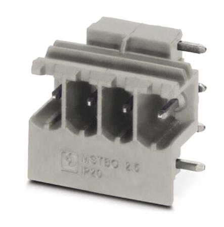 2200326 Phoenix Contact, 5.0mm Pitch, MSTBO 2.5/ 4-G1PR GY7035, 4 Way, Pluggable Terminal Block, Header, Solder Termination,