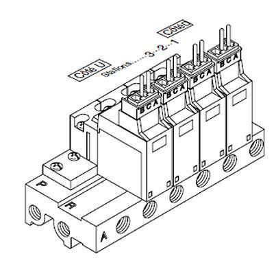 VV3Q12-04-Q SMC VV3Q series 4 station Manifold Base for use with Valve,