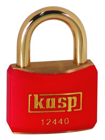 K12440REDA1 Kasp Padlock Brass Padlock Keyed Alike, 6.4 mm Shackle, 40mm Body