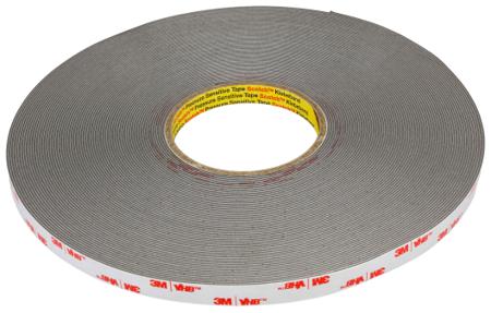 7000072408 3M 4941, 700007 Grey Foam Tape, 12mm x 33m, 1.1mm Thick