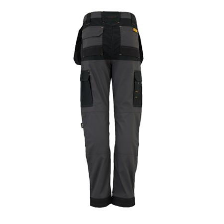 Roseville-16-31 DeWALT Roseville Women's Black/Grey Trousers Stretch Slim Fit, Size 16 31in L
