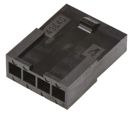 43640-0401 Molex MICRO-FIT 3.0 43640, 3mm Pitch, 4 Way, 1 Row Male Connector Housing