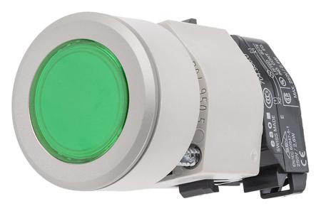 704.032.518 EAO 04 Series Green Illuminated Momentary Push Button Head, 30.5mm Cutout, IP65