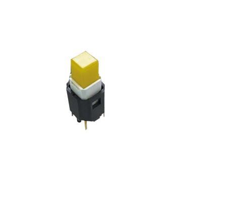 CFPB-1CC-4W9 Nidec Components CFPB Series Illuminated Push Button Switch, (On)-Off, PCB, SPDT, Yellow LED, 20V