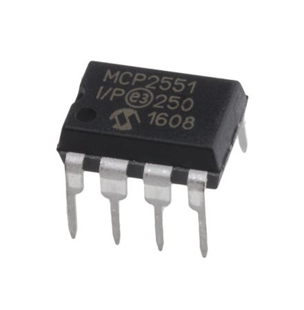 MCP2551-I-P Microchip MCP2551-I/P, CAN Transceiver 1Mbit/s 1-channel ISO 11898, 8-Pin PDIP