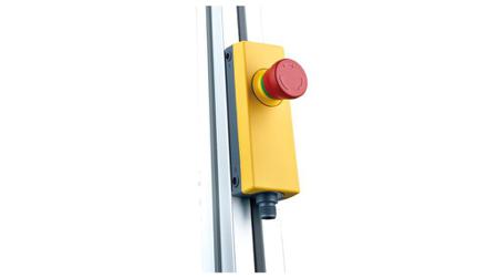 1.22.114.000/0000 RAFI E-BOX M12 Series Latching Emergency Stop Push Button, Screw Mount, 40mm Cutout, DPST, IP65