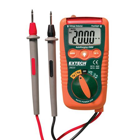 DM220 Extech  LCD Multimeter, 200mA ac Max, 200mA dc Max, 600V ac Max