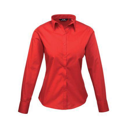 137-0611 RS Pro Red Women's Cotton, Polyester Long Sleeved Blouse, UK- 16, EUR- 42