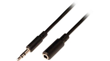 CAGL22050BK10 Nedis Male 3.5mm Stereo Jack to Female 3.5mm Stereo Jack Aux Cable, Black, 1m