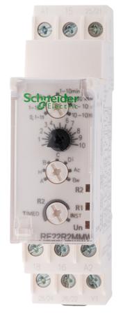 RE22R2MMW Schneider Electric Harmony Time Series DIN Rail Mount Timer Relay, 12 → 240V ac/dc, 4-Contact, 0.1 s →