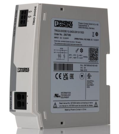 2907380 Phoenix Contact DIN Rail Diode Module, for use with Parallel Connection of Two Power Supply Unit,