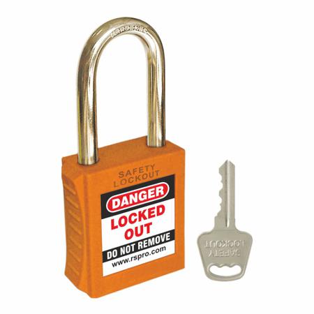 603-259 RS PRO Orange 1-Lock ABS, Steel Safety Padlocks, 6mm Shackle, 46mm Attachment