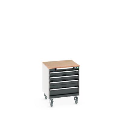 40402143-19V Bott, 4 Drawer Sheet Steel Floor Standing Storage Cabinet, 650 X 650 X 790mm