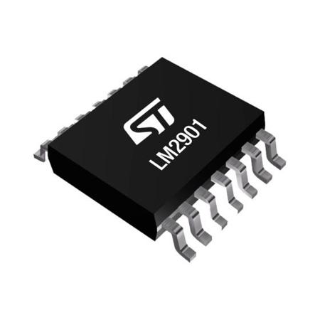 LM2901YPT  STMicroelectronics, Quad Comparator, CMOS/TTL O/P, O/P, 1.3μs 2 → 36 V 14-Pin TSSOP14