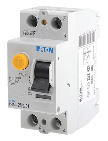 235391 PFIM-25/2/01-MW Eaton RCCB, 25A, 1+N Pole, 100mA, Type AC