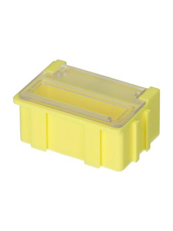 8150011 Licefa 1 Cell Transparent, Yellow Compartment Box, 21mm x 42.4mm x 29.4mm