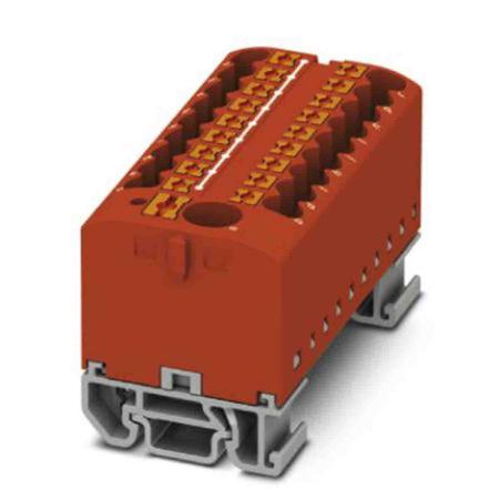 3274214 Phoenix Contact Distribution Block, 19 Way, 4mm², 24A, 690 V, Red