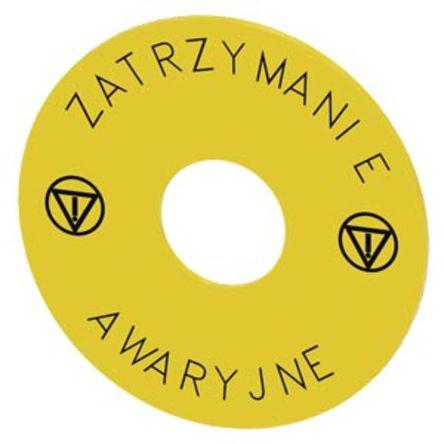 3SU19000BB310ND0 Siemens Stop Plate for Use with SIRIUS ACT Pushbuttons, AWARYJNE, ZATRZYMANIE, Stop