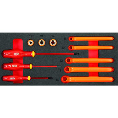 U05190155 Usag 11 Piece Automotive Tool Kit Tool Kit with Tray, VDE Approved