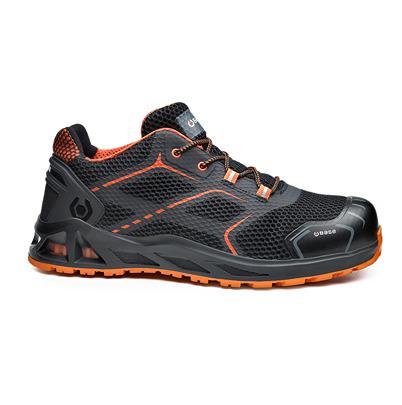 B1004BKO41 BASE B1004 Men, Women Black/Orange Aluminium Toe Capped Safety Shoes, UK 7, EU 41
