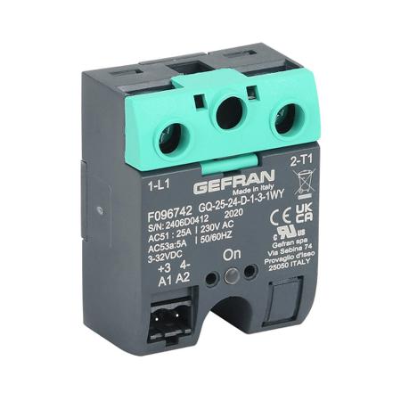 GQ-15-48-A-1-1 Gefran GQ Series Solid State Relay, 15 A Load, Surface Mount, 480 V ac Load, 32 V ac/dc Control