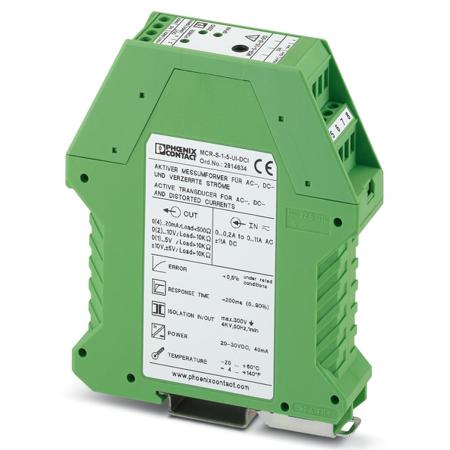 2814715 Phoenix Contact MCR-S Series Current Measuring Transducer, Current Input, Current Output, 20 → 30V dc Supply