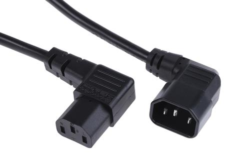 268-2610 RS Pro 2m power cord, Right Angle C13 to C14 (IEC), 10 A, 250 V