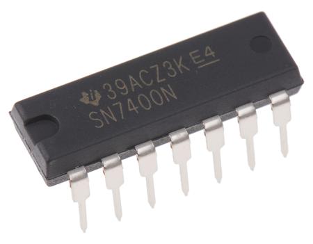 SN7400N Texas Instruments , Quad 2-Input NAND Logic Gate, 14-Pin PDIP