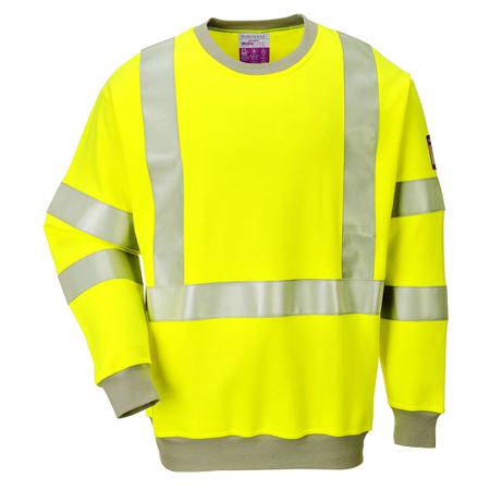 FR72YERXL Portwest FR72 Yellow 1 % Carbon Fibre, 60 % Modacrylic, Cotton Sweat Shirt XL