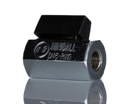 601112118 Norgren Nickel Plated Brass Reduced Bore, 2 Way, Ball Valve, Threaded, G 1/8in, -0.4 → 10bar Operating Pressure