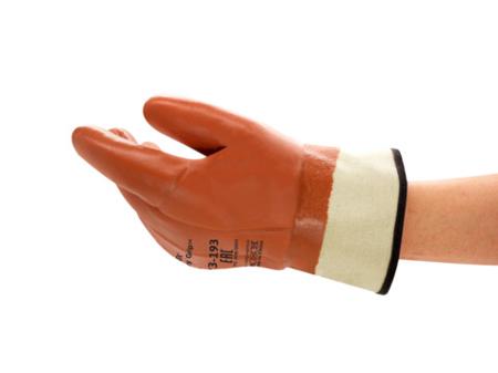23193100 Ansell ActivArmr Winter Monkey Grip 23-193 Orange Cotton Cold Resistant Gloves, Size 10, PVC Coating