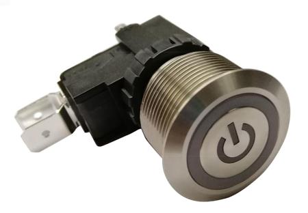 175-8830 Single Pole Double Throw (SPDT) Momentary Push Button Switch, IP67, 22.2 Dia.mm, Panel Mount White LED, Power Symbol
