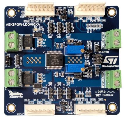 AEK-POW-LDOV02X STMicroelectronics Dual Automotive-grade Linear Voltage Regulator Evaluation Board With Configurable Output Voltage And