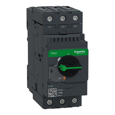 GV3L50 Schneider Electric TeSys Thermal Circuit Breaker - TeSyS GV 3 Pole 690V Voltage Rating DIN Rail Mount, 50A Current