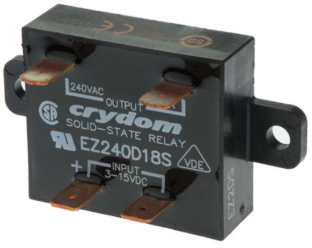 EZ240D18S Sensata Crydom EZ Series Solid State Relay, 18 A rms Load, Panel Mount, 280 V Load, 15 V dc Control