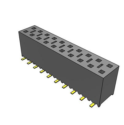 SSM-110-L-DV-A Samtec SSM Series Vertical Surface Mount PCB Socket, 20-Contact, 2-Row, 2.54mm Pitch, SMT Termination