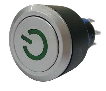 175-8416 2 Poles + Momentary + Green LED 220V