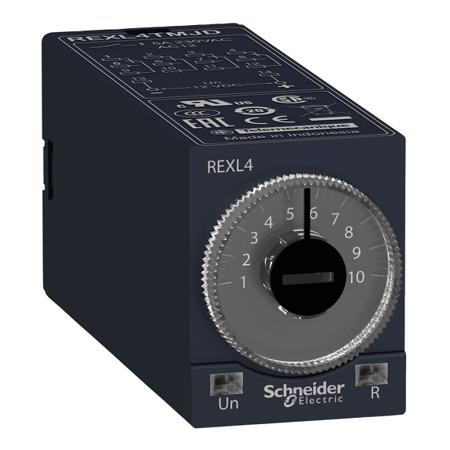 REXL4TMJD Schneider Electric Plug In Timer Relay, 12V dc, 0.1 s → 100h