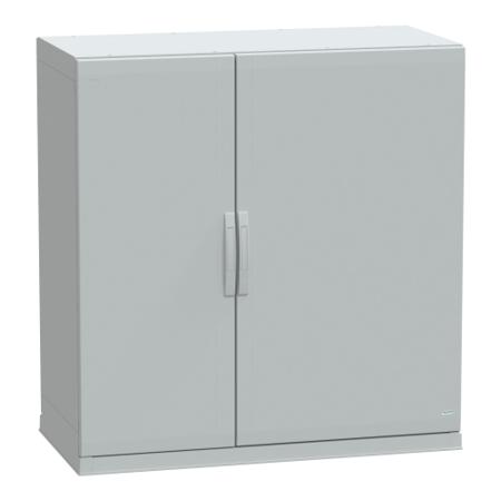 NSYPLAZ12126G Schneider Electric Thalassa Series Fibreglass Reinforced Polyester Double-Door-Door Floor Standing Enclosure, Opaque
