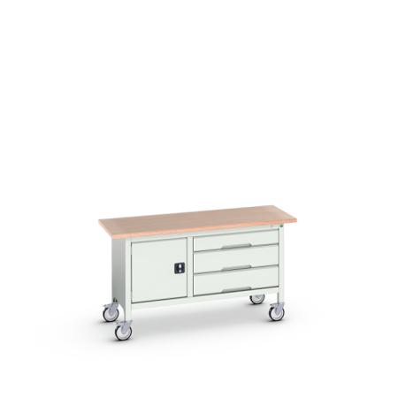 16923214-16 Bott 1 Door, 3 Drawer Sheet Steel Floor Standing Storage Cabinet, 1500 x 600 x 830mm
