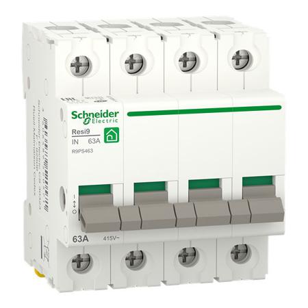R9PS463 Schneider Electric Resi9 Electronic Circuit Breaker 63A R9PS, Clip-On Type C