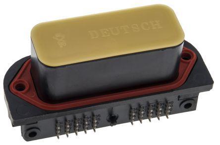 DRC23-40PA Deutsch DRC Series, 2.54 mm, 4.42 mm Pitch 40 Way 4 Row Right Angle PCB Header, Solder Termination
