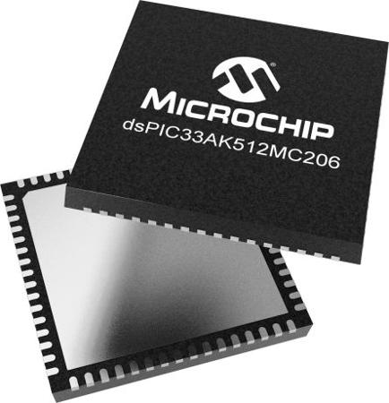 dsPIC33AK512MC206-I/M7  Microchip dsPIC33A, 16bit Digital Signal Processor 200MHz 512 KB Flash 64-Pin VQFN