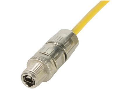 21038391205 HARTINGHARTING T1 Industrial, Yellow M12 to Male, Shielded, Terminated