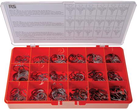 278-376 450 piece E Type, External, Internal Stainless Steel Circlip Kit for 13 → 20 mm, 14 → 25 mm Shaft