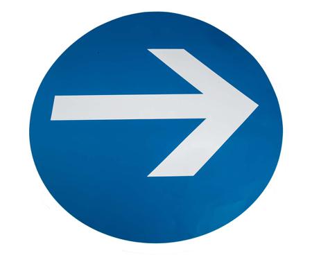 174-5997 RS Pro One Way Floor Sign, Blue, White Self-Adhesive PVC